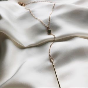 Bar and Circle Dainty Necklace